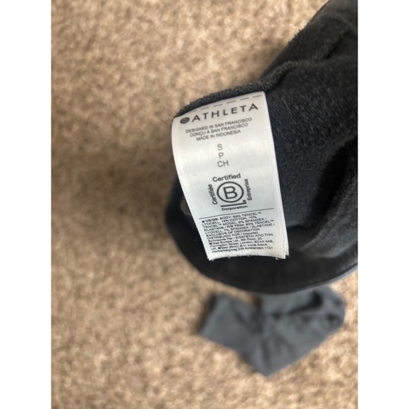 Athleta Charcoal Gray Shawl Collar Pullover Sweatshirt Size S - Picture 7 of 9